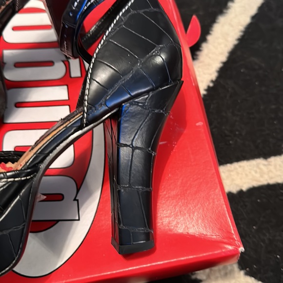 Vintage Bongo Bow Peep platform 9 black - Picture 4 of 7